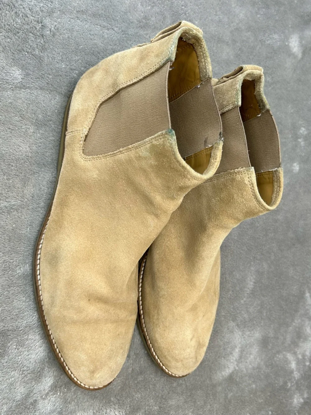 ZARA Tan Suede Chelsea‎ Boots Men’s Elastic Shoes Dress Up Shoes Size 10